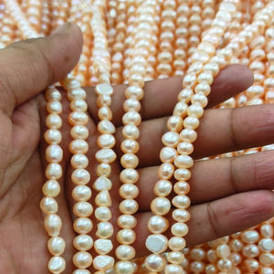 6-8mm 3A perles de riz naturel d'eau douce pour la fabrication de bijoux bracelet à bricoler soi-même, longueur 14 pouces perles brin - Product Image 5