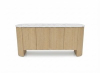 Meuble de rangement moderne à 4 portes, table basse, salon, chambre, en bois d'hévéa écologique, MDF, placage de chêne, mobilier de maison, 2 tiroirs