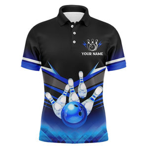 Polo de bowling pour homme personnalisé, séchage rapide, 100% polyester, imperméable, respirant, qualité supérieure, tricoté, imprimé sportif, sublimation - Product Image 5