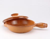 InterCraft Ensemble de 2 ustensiles de cuisine style campagnard en céramique écologique naturelle de 30 cm, compatible gaz, pour tajine, qualité alimentaire