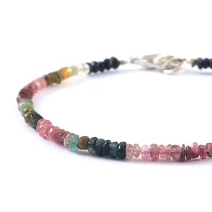Wholesale 3mm Natural Healing Stone Multi <b>Tourmaline</b> Micro Faceted Bead Bracelet Ladies Jewelry Gemstone Bracelets - Product Image 2