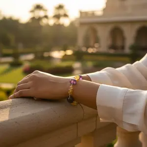 Collar de Cuentas de Cristal de Amatista y Citrino para Joyería Femenina - Product Image 2