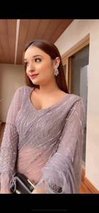 Saree Gorgette de Bollywood brodé attrayant avec chemisier - Product Image 4