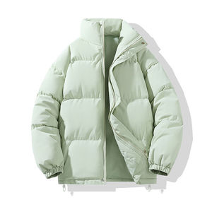 Custom Thick Polyester down Jacket for Men Winter Puffer <b>Bubble</b> <b>Coat</b> with Hood Zipper Closure Loose Fit OEM Service Available - Product Image 6
