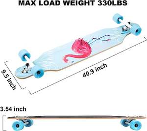 Fabricante caliente de alta calidad personalizado Longboard Roller Canadian Maple Wood Skateboards 43 "x 9" 7 Ply Cruser Long Boards patines - Product Image 4