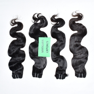 Wholesale 100% Virgin Indian Temple Bodywave Remy Hair <b>Extensions</b> <b>Cheap</b> Natural Color Loose Wave Machine Double Weft 100g - Product Image 5