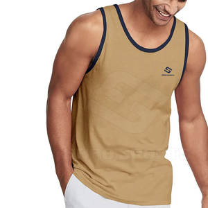 Camiseta sin mangas transpirable de secado rápido sin mangas con cuello redondo de Color liso para hombre - Product Image 1