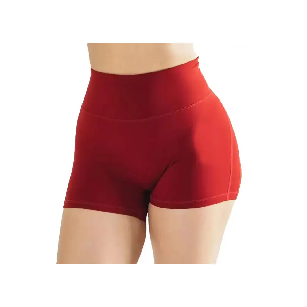 Хит продаж, самые удобные женские эластичные шорты красного цвета на заказ для продажи, сделанные на экспорт