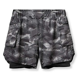 Nouveauté 2026 Short de sport pour homme double couche respirant tricoté écologique coupe-vent séchage rapide en toile avec poche pour la gym et le fitness - Product Image 1