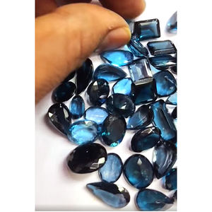 Haute Qualité 55 Pcs 10-14mm Ovale Poire Rectangle Trillion Facette Naturel Londres Bleu Topaze En Vrac 280 Cts Lot pour Iroc Ventes - Product Image 2