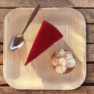 Vente en gros d'assiettes jetables biodégradables carrées en papier avec feuille de palmier kit de service de vaisselle jetable fabriqué au Vietnam - Product Image 4