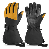 Gants de ski d'hiver pour hommes imperméables et coupe-vent, en cuir, pour les sports de plein air, équipement de snowboard chaud