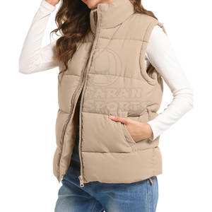 Latest Style <b>Women's</b> Gym Vest <b>Waistcoat</b> Hot Selling Cotton Polyester Fitness Outwear with Stand Collar Casual Zipper Closure - Product Image 2