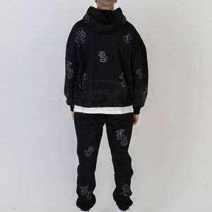 Meilleur modèle Survêtement respirant en strass pour hommes Bon marché Top tendance Survêtement en strass OEM entièrement personnalisé - Product Image 2