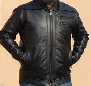 แจ็กเก็ตหนังแฟชั่นสำหรับผู้ชาย, แจ็คเก็ตหนังแกะสำหรับผู้ชายระบายอากาศได้อย่างยั่งยืน - Product Image 1