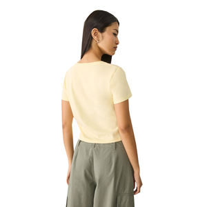 Top corto de algodón holgado básico para mujer, camisetas personalizadas de verano para deportes, estampado de abullonado, Color sólido, respetuoso con el medio ambiente, secado rápido High Street - Product Image 4