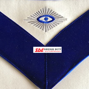 Master Mason Blue Lodge Apron with Square Highest Quality Masonic Master Masons Apron and <b>Accessories</b>, <b>Navy</b> Velvet Gold - Product Image 4