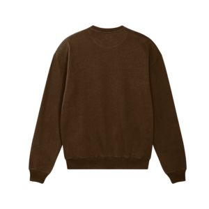 Sweat de luxe col rond pour homme Boxy Fit décontracté vêtements de tous les jours polycoton chaud et doux hiver saison marron - Product Image 2