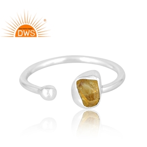 Vente chaude 925 Sterling Silver Natural Citrine Gemstone Ring Bijoux personnalisés pour les femmes Cadeau pour elle - Product Image 3