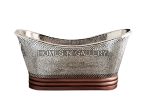 Venta caliente diseño antiguo moderno independiente falda pulida brillante bañera de acabado antiguo con diseño martillado - Product Image 2
