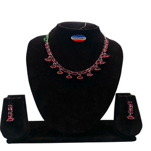 Ensemble de collier élégant CZ avec boucles d'oreilles pour femmes avec des pierres publicitaires idéales pour les événements de mariage Fonctions traditionnelles et vêtements de fête - Product Image 5