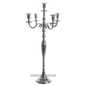 Luxury Wedding Floor Decorative Candelabra for <b>Candle</b> Decoration Aluminum Silver Plated <b>Tall</b> <b>Candle</b> <b>Holder</b> Handmade Candelabra - Product Image 2