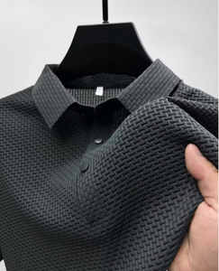 Camiseta Polo de verano 100% de algodón para hombre, 180 gramos, cómoda, sin costuras, informal, de negocios, con estampado de seda helada, diseño en blanco - Product Image 2