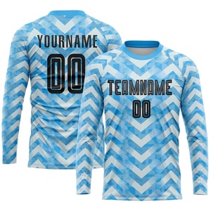 Conjunto de Camiseta de Fútbol Sublimada con Patrón Geométrico Azul de Secado Rápido, Camiseta y Pantalones Cortos Unisex para Adultos con Impresión de Nombre y Número del Equipo - Product Image 5