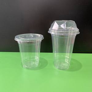 Gobelet en plastique pour boissons froides, style moderne, prix d'usine, gobelet en plastique PET, 10 oz, 16 oz, 22 oz, diamètre 93/98 mm, gobelet à thé à bulles jetable à emporter - Product Image 1