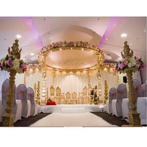 Mandap rond parfait pour cérémonie de mariage à Londres, meilleur mandap de mariage en bois sculpté à la main, mandap en bois Anaya pour les mariages indiens au Royaume-Uni - Product Image 1