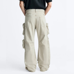 กางเกงยีนส์สีดำสำหรับผู้ชายกางเกงยีนส์แฟชั่นลำลองออกแบบได้ตามต้องการ - Product Image 2