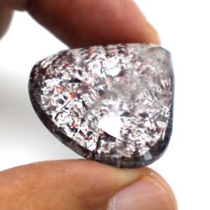 Natural Super Seven Amethyst Rutile Faceted Cut Stone Cabochon Fabricación de joyas Gemstone 27X26MM - Product Image 2