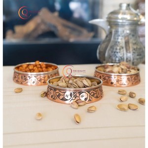 Bandeja grande antigua de cobre para servir alimentos, bandeja para servir moderna clásica hecha a mano chapada en forma redonda a la venta, suministros de precio más bajo - Product Image 3