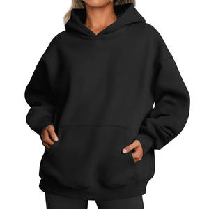 Sudadera con capucha informal para mujer, estilo oversize, técnica lavada, talla grande, streetwear, impermeable frontal - Product Image 1