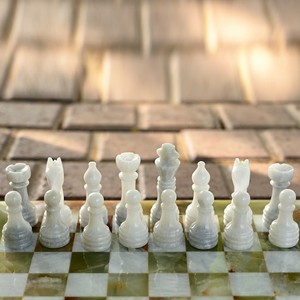 Handcrafted Marble Chess <b>Table</b> Inlaid Design Versatile Use for Bedroom Living Room Outdoor Dining Hotel or Apartment - Product Image 6