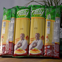Pâtes spaghetti italiennes traditionnelles Tilly Brand 500g en vrac, nouilles instantanées riches en protéines, blé cuit couleur or, ISO/HALAL, 2 ans