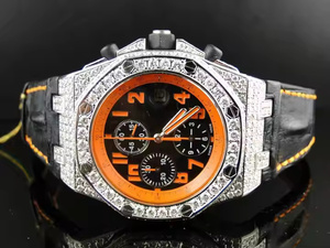 Montre élégante pour homme et femme, lunette orange, acier inoxydable noir, 41 mm, bracelet en caoutchouc, mouvement à quartz, cadran en verre, date automatique, pliage - Product Image 6