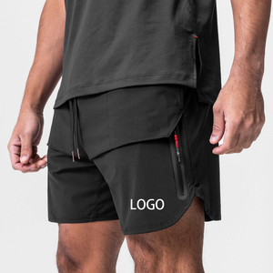 กางเกงขาสั้นออกกำลังกายผู้ชายคุณภาพสูงสำหรับฤดูร้อน กันน้ำ แห้งเร็ว เป็นมิตรกับสิ่งแวดล้อม เอวยางยืด สีพื้น ลายเรียบ สำหรับวิ่งจ๊อกกิ้ง - Product Image 4