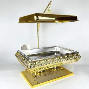 Plat de service élégant et classique en acier inoxydable pour la présentation des aliments |   Pour les mariages et la restauration événementielle - Product Image 1