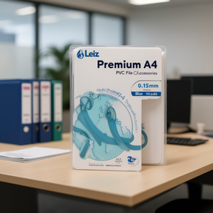 Leitz Premium <b>A4</b> PVC <b>File</b> <b>Folder</b> Accessories 0.15mm Blue 100 Pack - Product Image 3