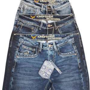 กางเกงยีนส์ขาตรงของผู้ชายทรงตรงเข้ารูปแบบย้อนยุคเทรนด์สตรีทฤดูใบไม้ผลิสีทึบกันน้ำ100% ซักได้ตามต้องการ - Product Image 1