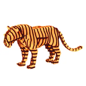 Wooden 3D puzzle "Tiger" made of natural wood, ecological wooden toys for children