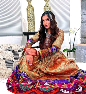 Ropa étnica afgana tradicional de Salwar Kameez de seda elegante afgana tradicional para mujer personalizada del fabricante a la venta-611 - Product Image 3