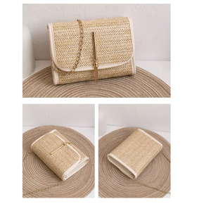 Bolso de Mano de Paja Elegante Multicolor para Mujer, Bolsos de Playa Personalizados, Bolsos de Hombro de Paja para Dama, Productos al por Mayor - Product Image 4