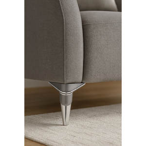 Modern Silver Triangle Plastic Furniture <b>Leg</b> with Chrome Strips 19cm <b>for</b> Living Room Use on <b>Sofa</b> Easy Installation - Product Image 3