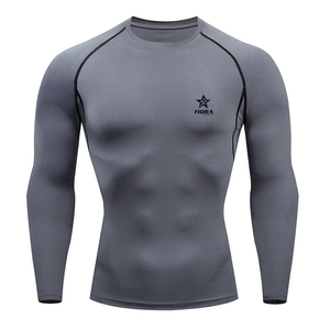 Conjuntos de compresión transpirables sólidos de invierno de tamaño personalizado secado rápido ligero alta calidad Fitness hombres al por mayor - Product Image 1