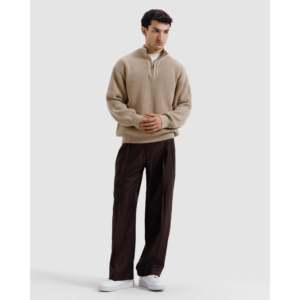 Pull en tricot géométrique unisexe pour homme, coupe ample, en coton molletonné 300 GSM, chaleur hivernale, automne-hiver - Product Image 1