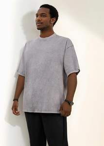 Camisetas personalizadas para hombre de lavado ácido de peso pesado Streetwear para compradores al por mayor de moda - Product Image 5