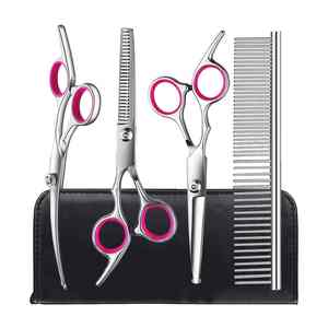 ชุดกรรไกรตัดขนสัตว์เลี้ยงแบบมืออาชีพหวีสางผมสำหรับตัดขนสัตว์เลี้ยงแบบบางพร้อมหวีสางขนสัตว์เลี้ยงแบบสแตนเลส - Product Image 1
