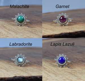 Bague en argent massif 925 plaqué or rose, sertie de pierres naturelles fantaisie, pour femme, tendance, fiançailles, mariage, cadeau - Product Image 5